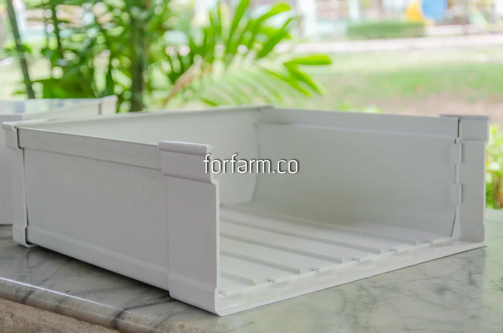 พื้นที่ภายในราง Jumbo สำหรับรับน้ำกลับจากกล่องเลี้ยง